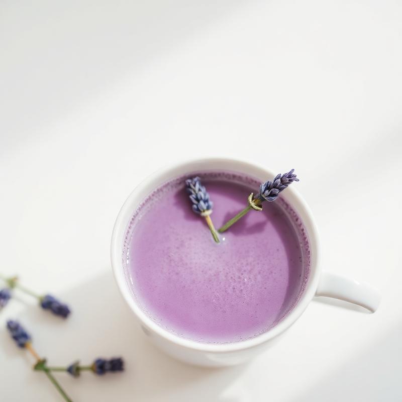 Lavender Latte handcrafted at Lucky Detroit Coffee