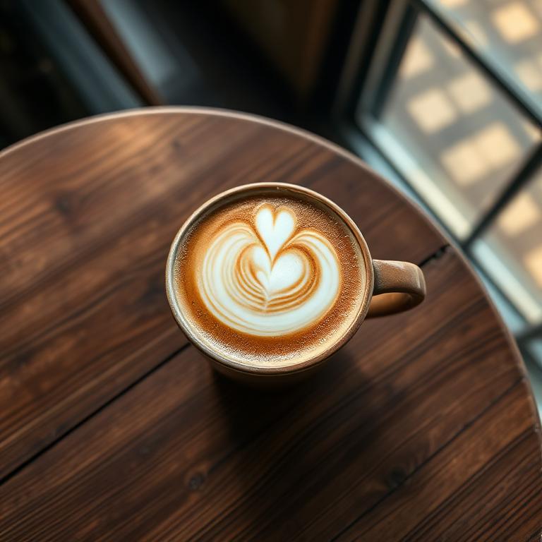 Latte Art handcrafted at Lucky Detroit Coffee